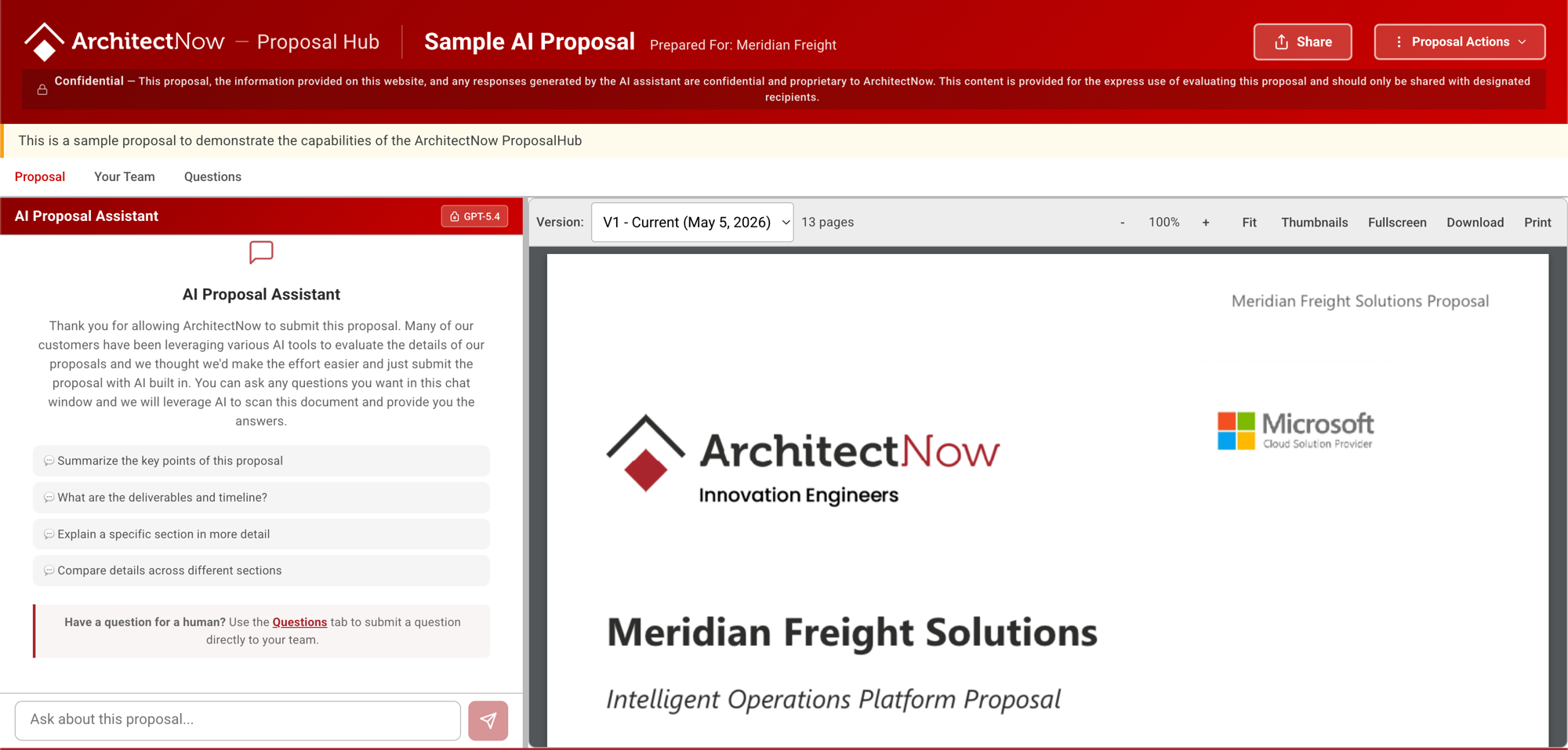 Proposal Hub screenshot